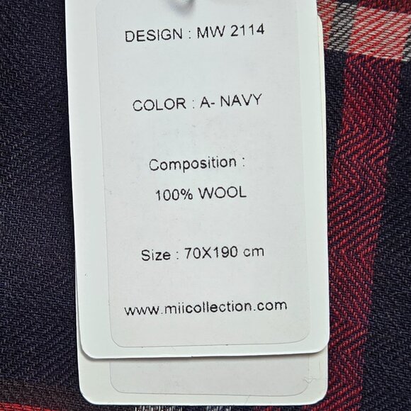 NWT Mii Lightweight 100% Wool Plaid Wrap Scarf Shawl - Picture 7 of 12